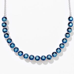 Touchstone Crystal Glimmer Blue Necklace in Blue